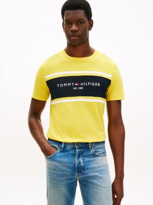 Hilfiger Block Stripe Logo T-Shirt, Marigold Yellow