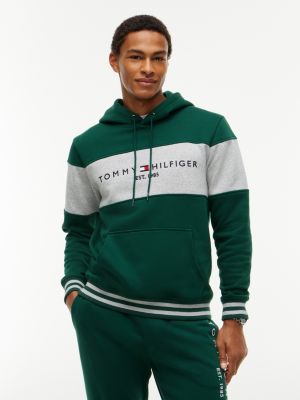 Tommy Logo Colorblock Hoodie, Ornamental Green
