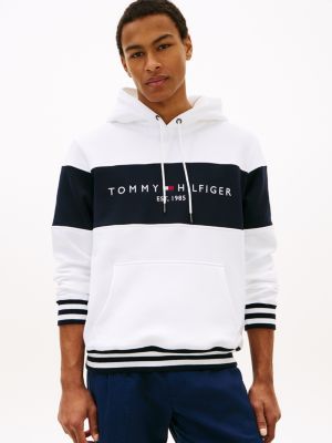 Colorblock Logo Hoodie, White