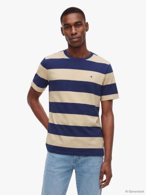Rugby Stripe T-Shirt, Beige/Navy Stripe