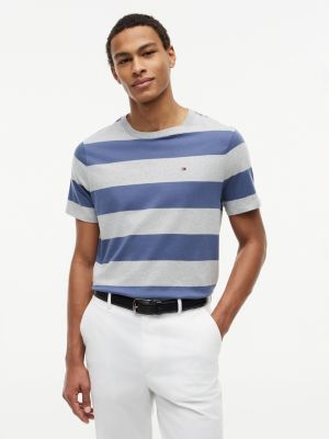 Rugby Stripe T-Shirt, Faded Indigo/Grey Stripe