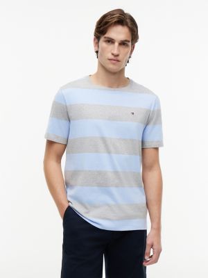Rugby Stripe T-Shirt, Light Blue/Grey Stripe