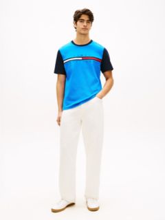Flag Logo Contrast Sleeve T-Shirt — Dynamic Blue 2