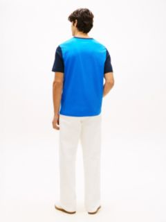 Flag Logo Contrast Sleeve T-Shirt — Dynamic Blue 4