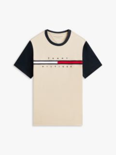 Flag Logo Contrast Sleeve T-Shirt — Sandalwood 5