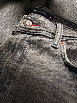 Мужские джинсы Tommy Hilfiger Distressed Straight Jean, цвет: Серый чёрный варёный — фото 7