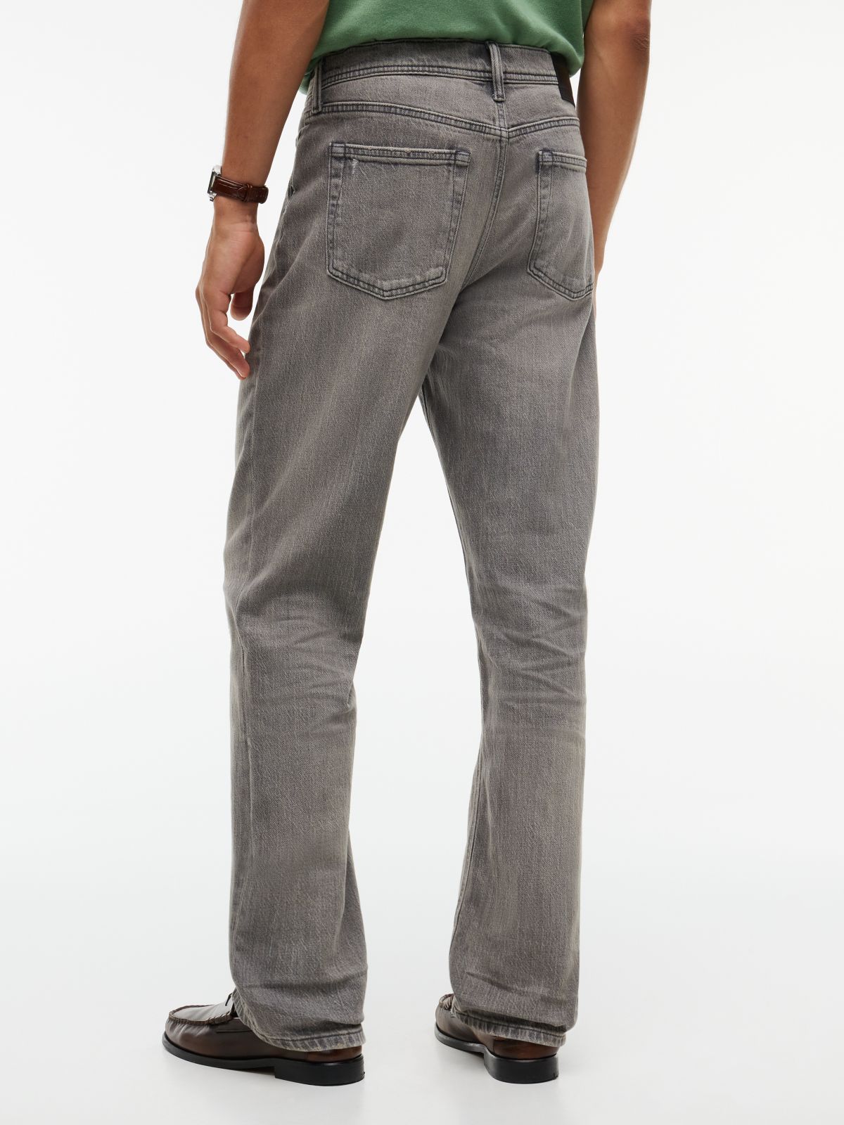 Distressed Straight Jean — Grey Black Wash