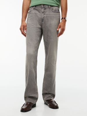 Distressed Straight Jean, Grey Black Wash