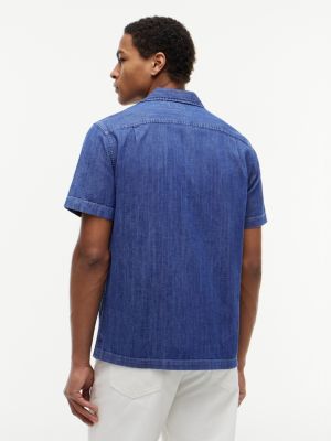 Мужские рубашки Tommy Hilfiger Regular Fit Garment-Dyed Denim Camp Shirt — фото 4
