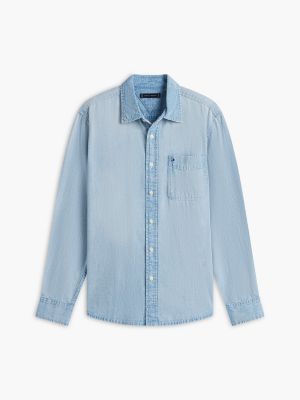 Мужские рубашки Tommy Hilfiger Regular Fit Chambray Pocket Shirt — фото 5