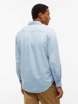Мужские рубашки Tommy Hilfiger Regular Fit Chambray Pocket Shirt — фото 4
