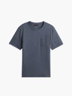 Striped Linen-Blend Pocket T-Shirt — Navy 5