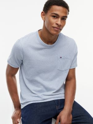 Мужские футболки Tommy Hilfiger Striped Linen-Blend Pocket T-Shirt — фото 3