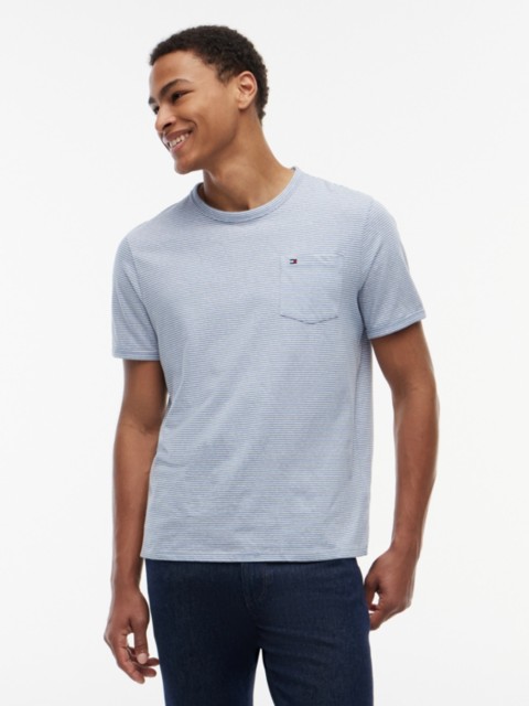 Мужские футболки Tommy Hilfiger Striped Linen-Blend Pocket T-Shirt