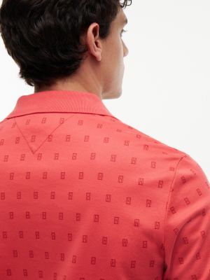 Мужские свитеры Tommy Hilfiger Allover Flag Print Interlock Polo — фото 3