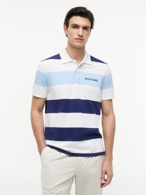 Regular Fit Striped Polo, Navy/White Stripe