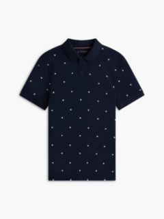 Regular Fit Allover Star Print Polo — Navy 5
