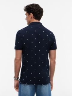 Regular Fit Allover Star Print Polo — Navy 4