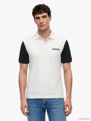 Classic Fit Colorblock Polo, Ivory Silk