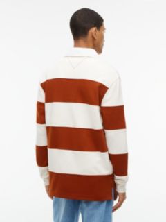 Heathered Interlock Pique Rugby Polo — Cinnamon/Rich Cream 4
