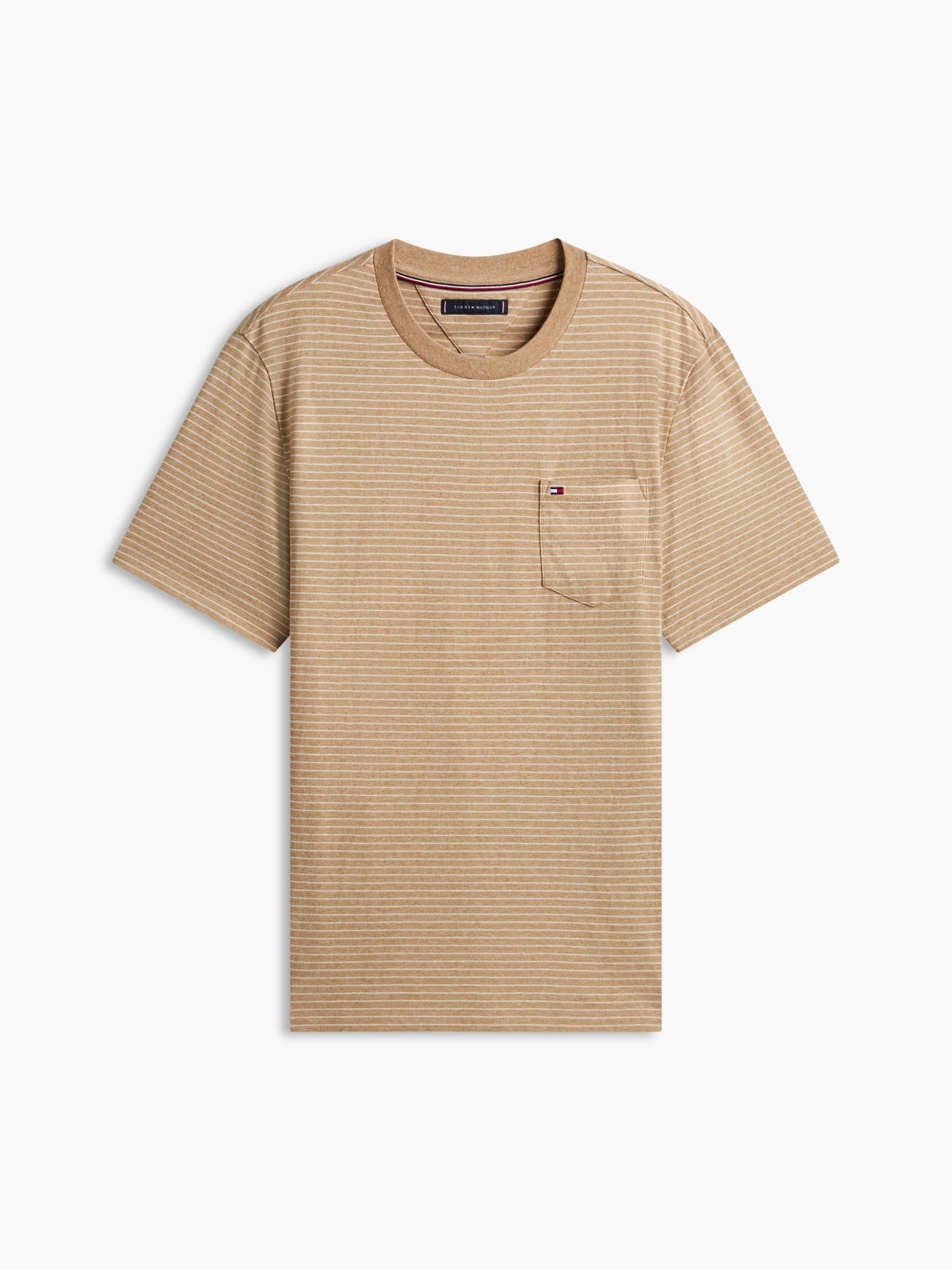 Striped Pocket T-Shirt — Iconic Camel Heather Stripe