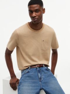 Striped Pocket T-Shirt — Iconic Camel Heather Stripe 3