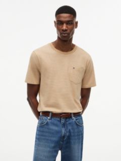 Striped Pocket T-Shirt — Iconic Camel Heather Stripe 1