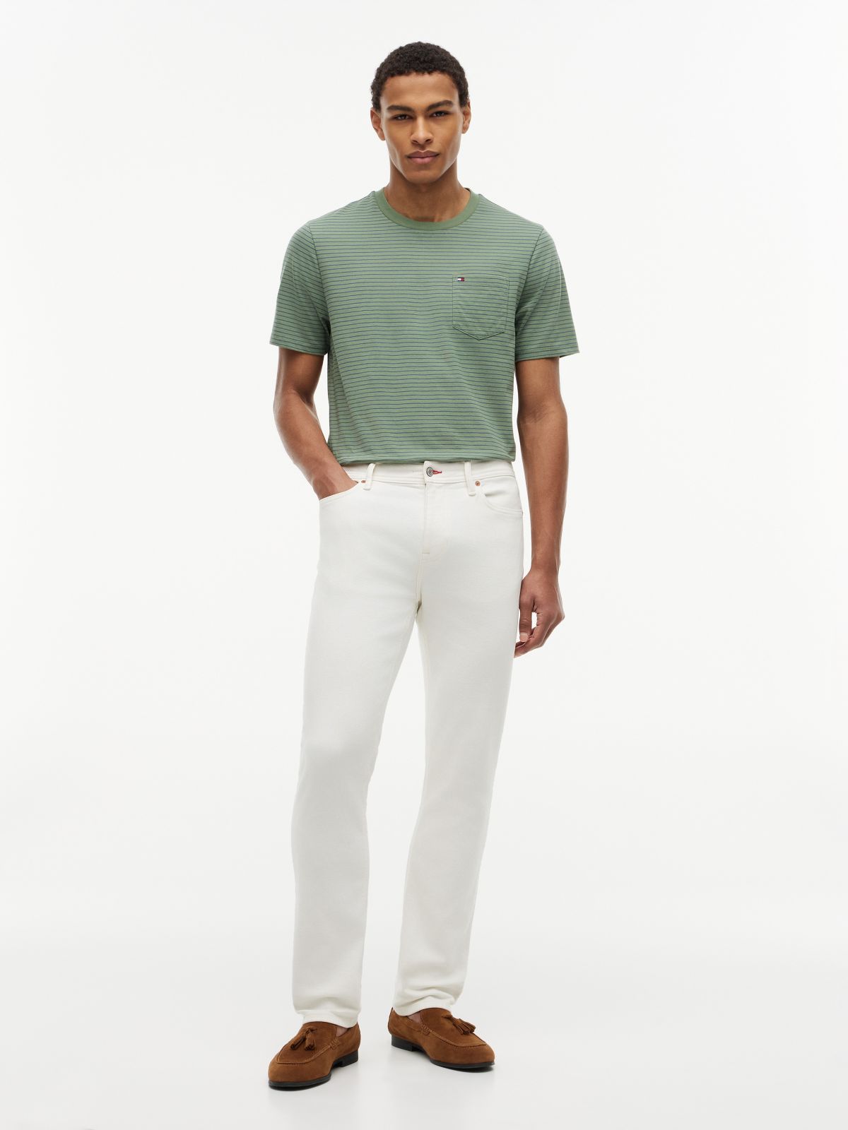 Striped Pocket T-Shirt — Desert Olive Stripe