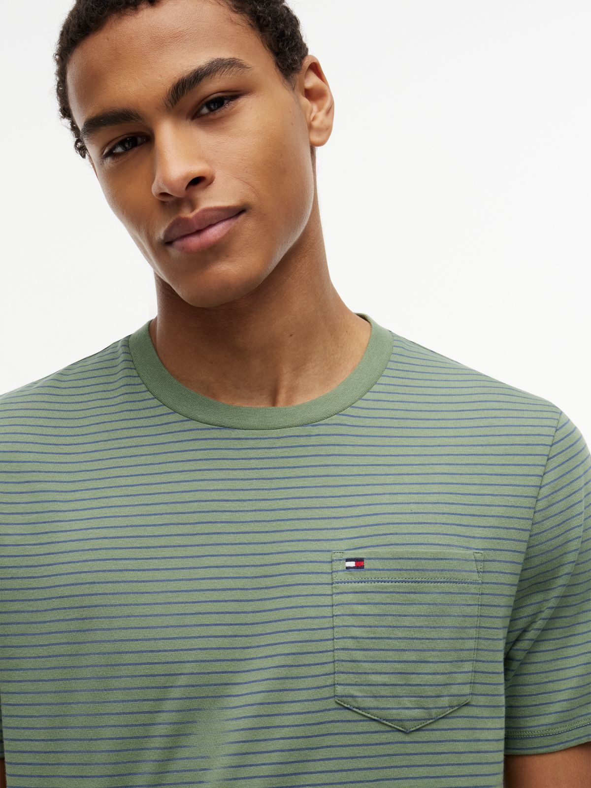 Striped Pocket T-Shirt — Desert Olive Stripe