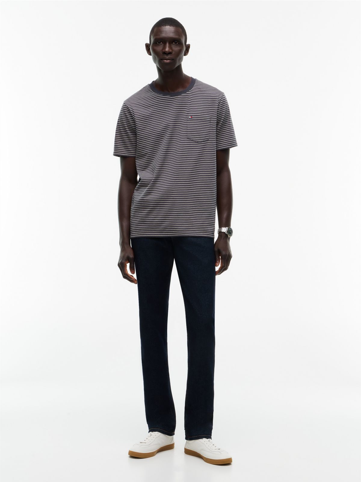 Striped Pocket T-Shirt — Black Stripe