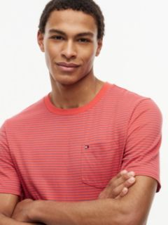 Striped Pocket T-Shirt — Pulp Coral Stripe 3