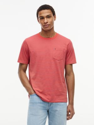 Striped Pocket T-Shirt, Pulp Coral Stripe