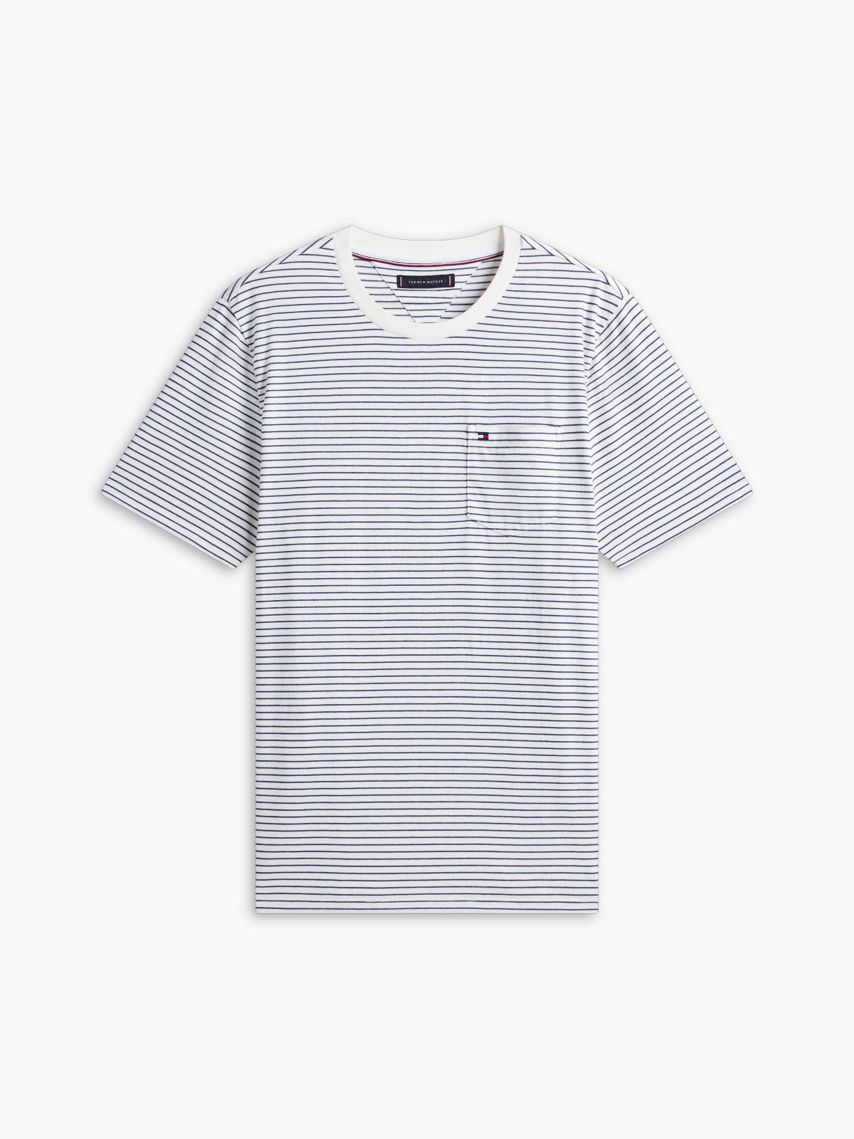 Striped Pocket T-Shirt — Ivory Silk Stripe