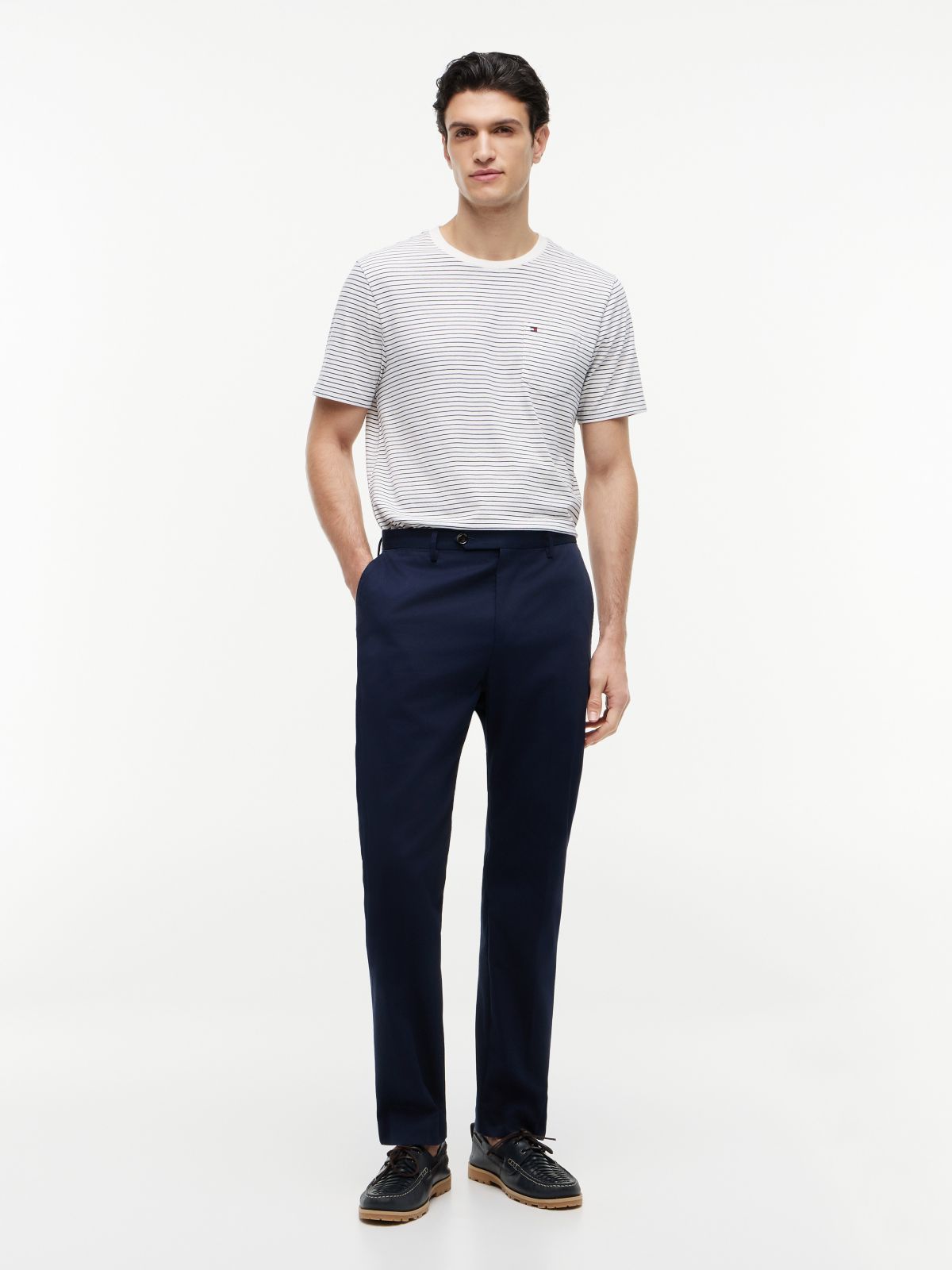 Striped Pocket T-Shirt — Ivory Silk Stripe