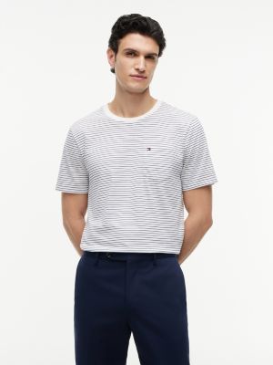 Striped Pocket T-Shirt, Ivory Silk Stripe
