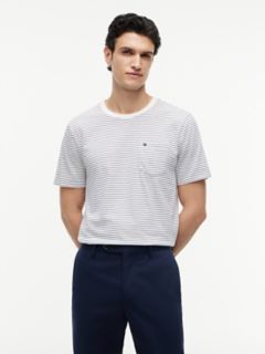 Striped Pocket T-Shirt — Ivory Silk Stripe 1