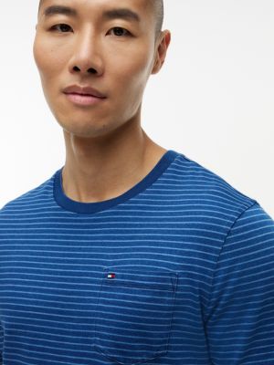 Мужские футболки Tommy Hilfiger Indigo-Dyed Striped Pocket T-Shirt — фото 3
