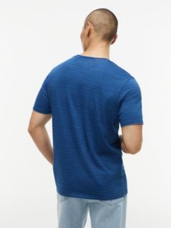 Indigo-Dyed Striped Pocket T-Shirt — Dark Indigo/Light Blue Stripe 4