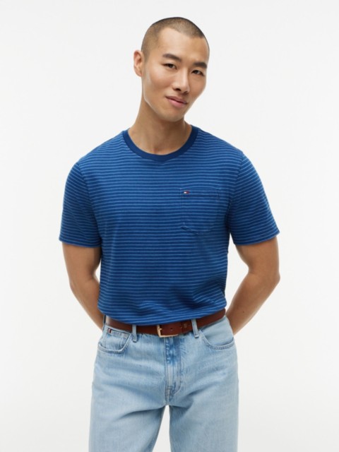 Мужские футболки Tommy Hilfiger Indigo-Dyed Striped Pocket T-Shirt