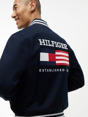 Мужские куртки Tommy Hilfiger Water-Repellent Flag Logo Varsity Jacket — фото 3