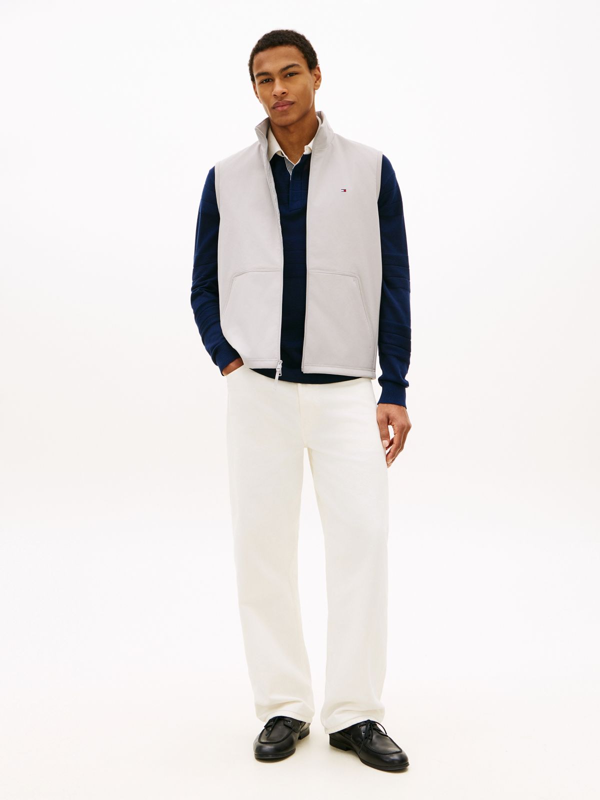 TH Performance Mixed-Media Vest — Sterling Grey