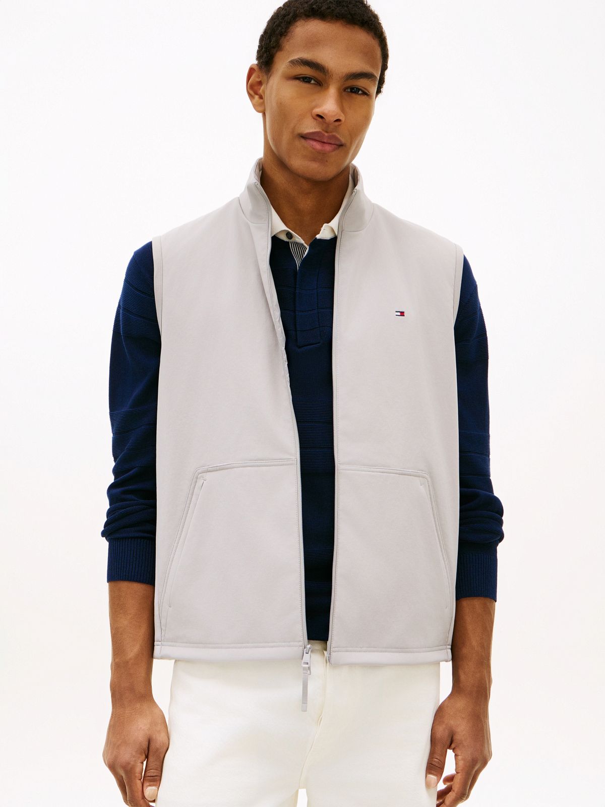 TH Performance Mixed-Media Vest — Sterling Grey
