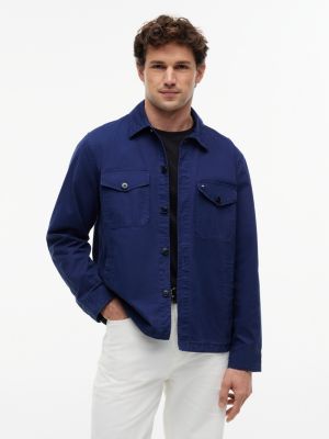 Twill Utility Shirt Jacket, Preppy Navy