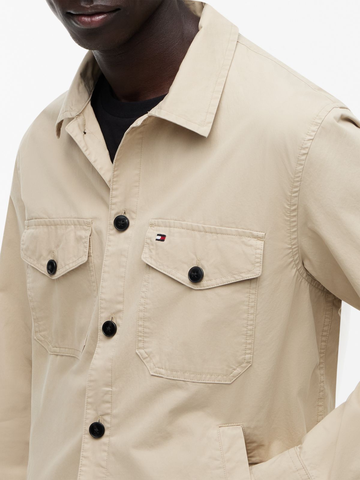 Twill Utility Shirt Jacket — Sandalwood