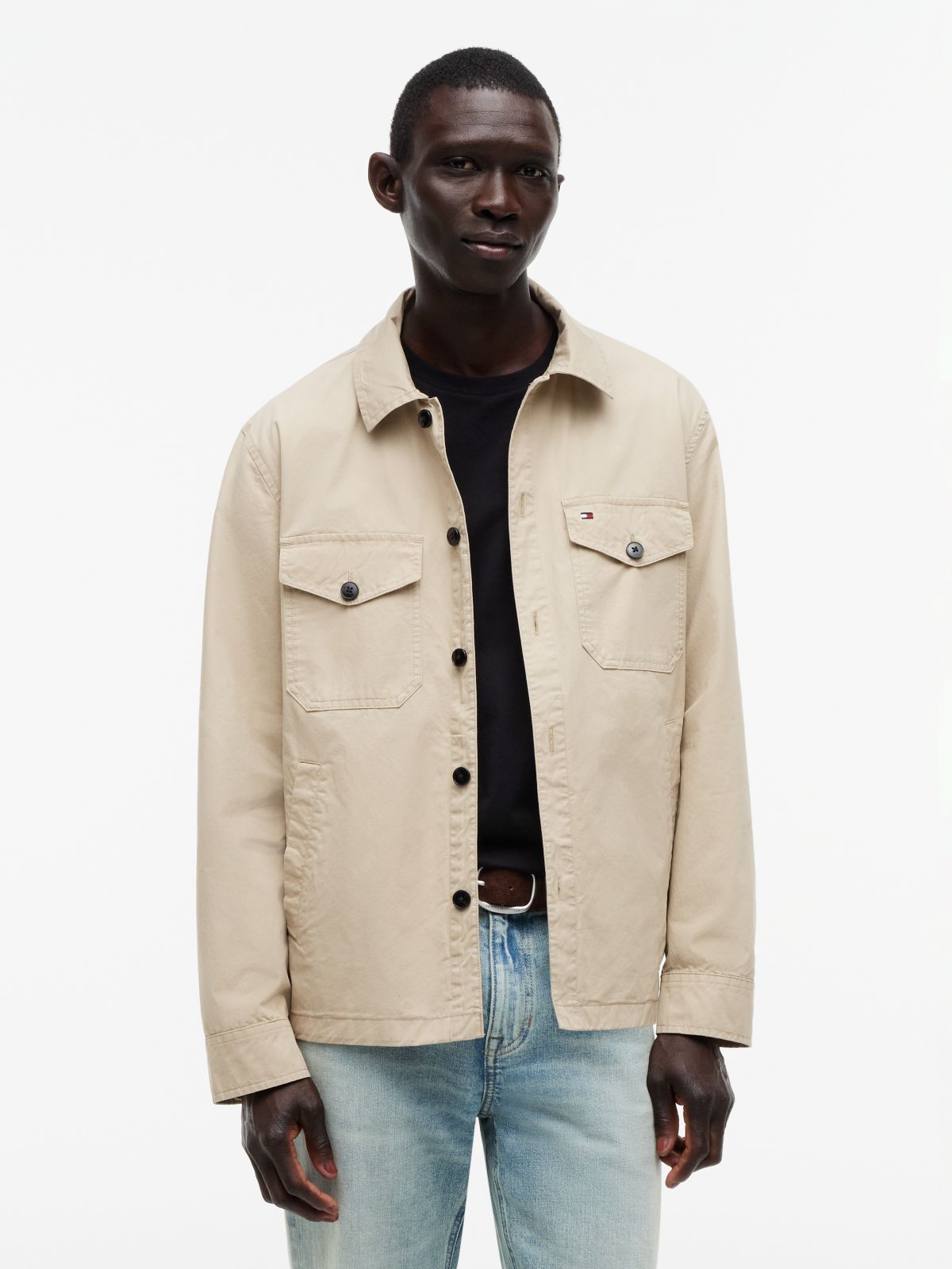 Twill Utility Shirt Jacket — Sandalwood