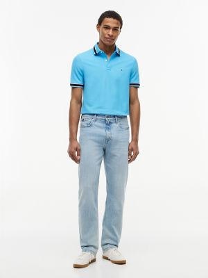 Мужское поло Tommy Hilfiger Regular Fit Tipped Wicking Polo, цвет: Синий — фото 2
