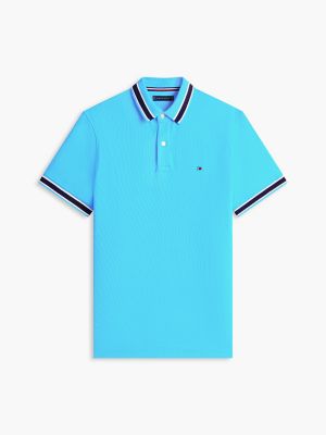 Мужское поло Tommy Hilfiger Regular Fit Tipped Wicking Polo, цвет: Синий — фото 5