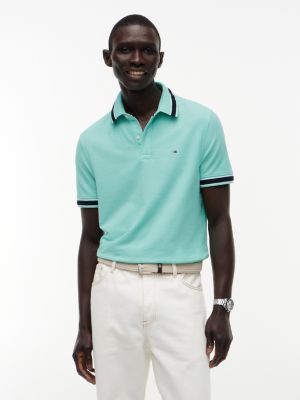 Regular Fit Tipped Wicking Polo, Light Jade Green Heather