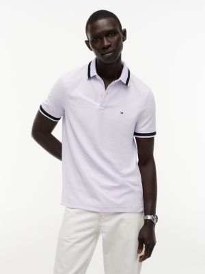 Regular Fit Tipped Wicking Polo, Lilac Spring