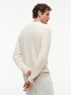 Intarsia Flag Logo Heathered Sweater — Ivory Silk 4